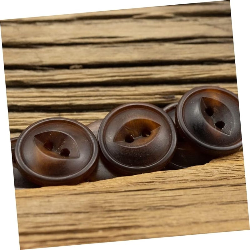 Vintage Ox Horn Sewing Buttons Brown Cat Eye Patterns for Coats Suits Sweaters DIY Crafts - Image 5